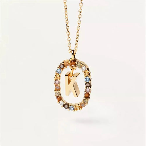 26 English Letters Pendant Necklace Zircon Fashion A - Z Initial M S C