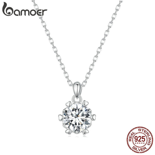 925 Sterling Silver Pendant Necklace | Moissanite Pendant Necklace -