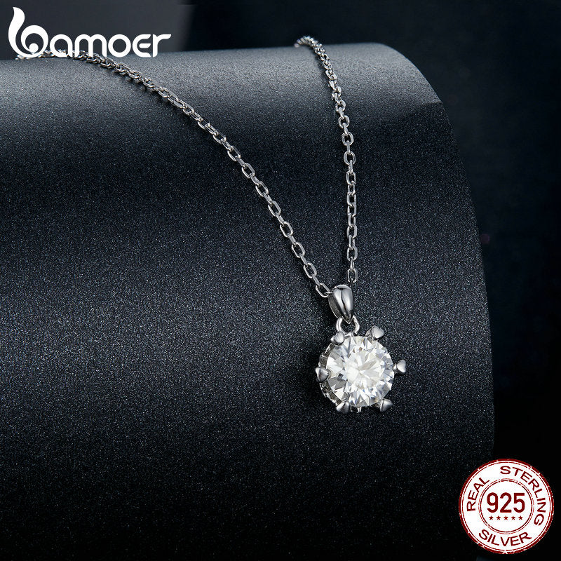 925 Sterling Silver Pendant Necklace | Moissanite Pendant Necklace -
