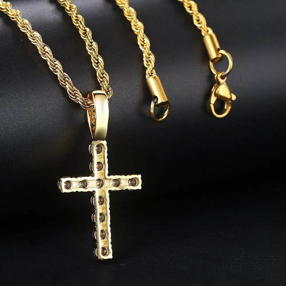 Hiphop Cross Pendant Necklace For Women Jewelry Female Statement Men