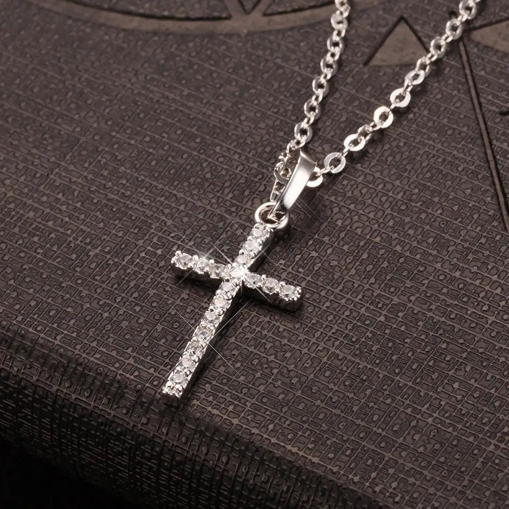 Fashion Female Cross Pendants dropshipping Gold Black Color Crystal