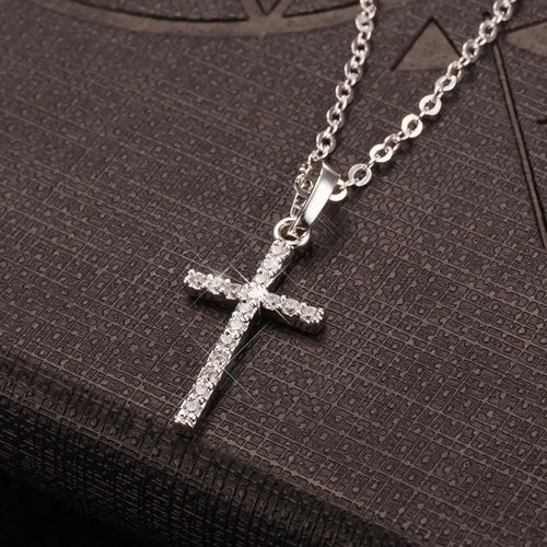 Fashion Female Cross Pendants dropshipping Gold Black Color Crystal