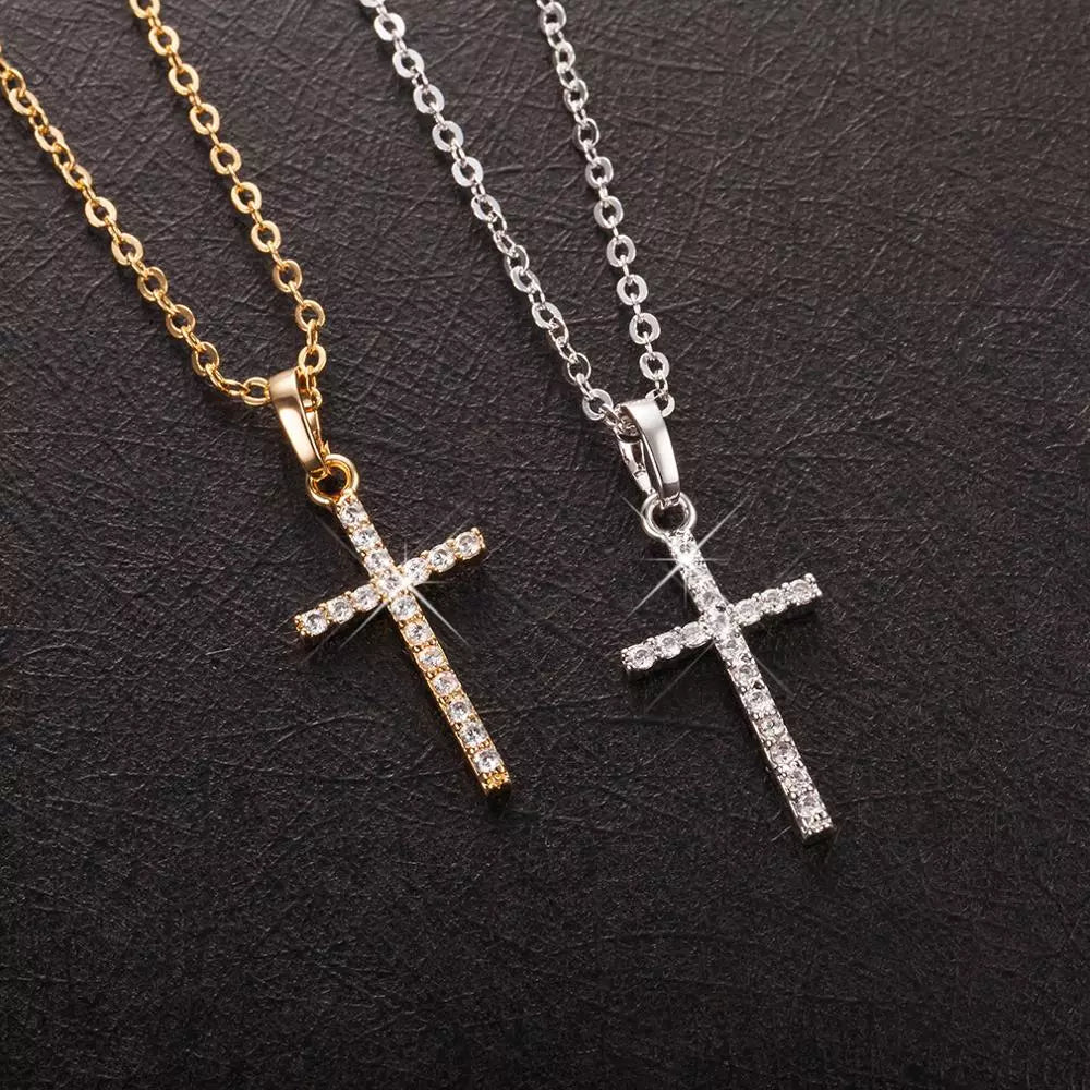 Fashion Female Cross Pendants dropshipping Gold Black Color Crystal