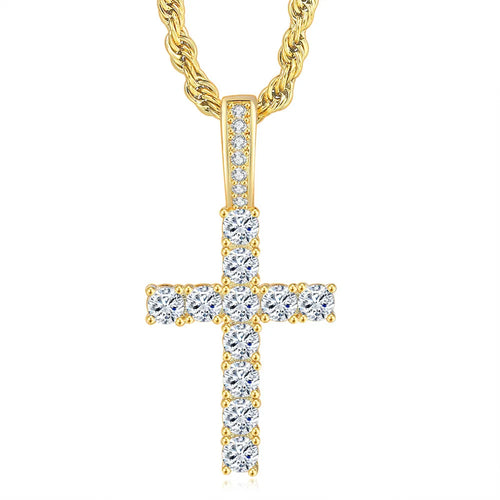 Hiphop Cross Pendant Necklace For Women Jewelry Female Statement Men
