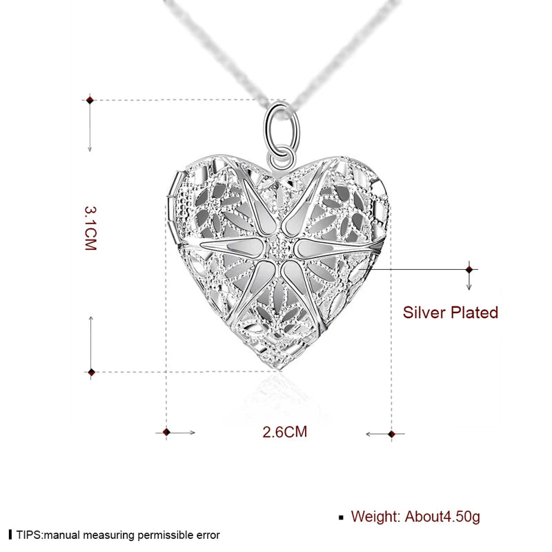 DOTEFFIL 925 Sterling Silver Photo Frame Pendant Necklace 18/20/22/24