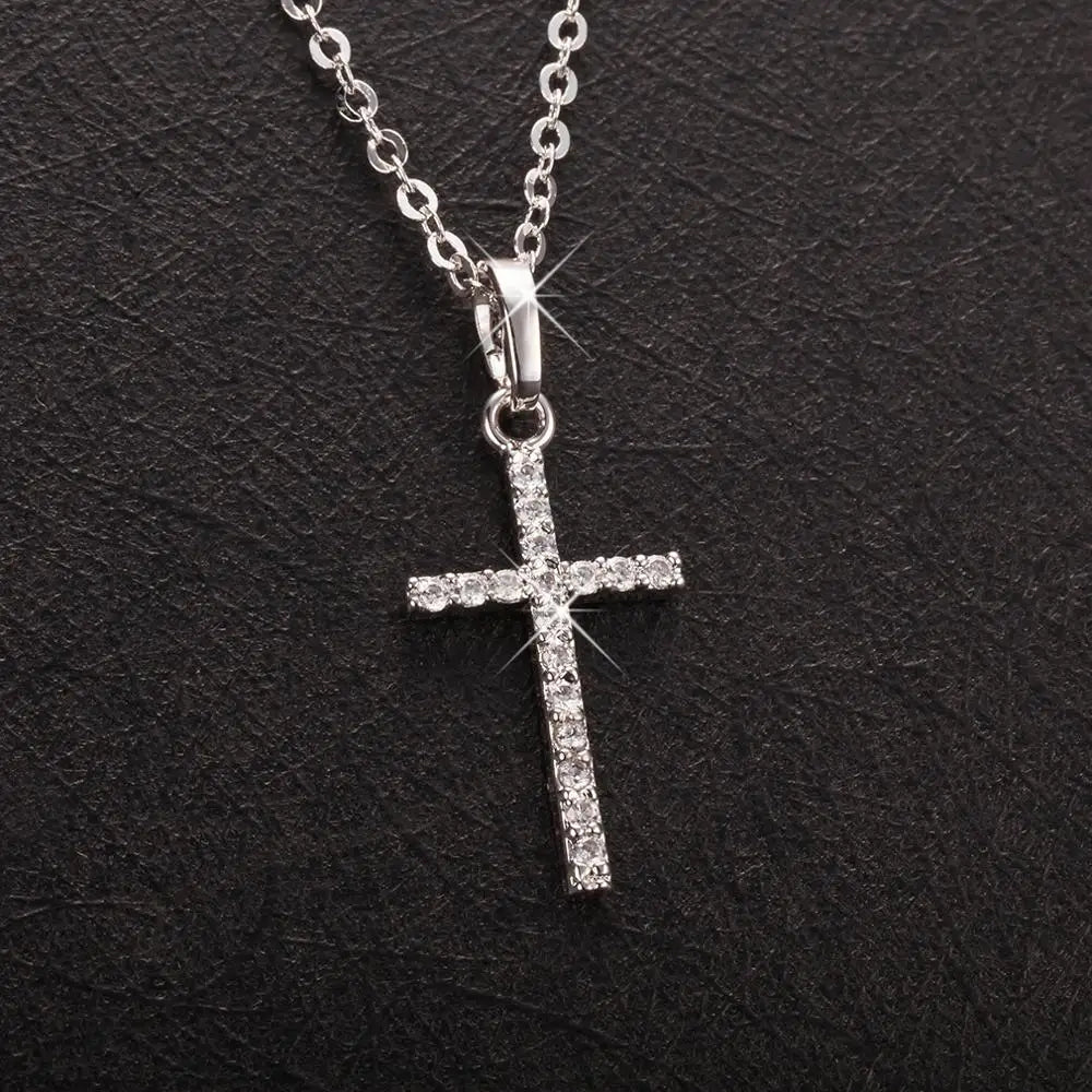 Fashion Female Cross Pendants dropshipping Gold Black Color Crystal