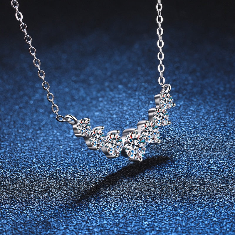 K.nobspin Moissanite Necklace For Woman Wedding Fine Jewely With