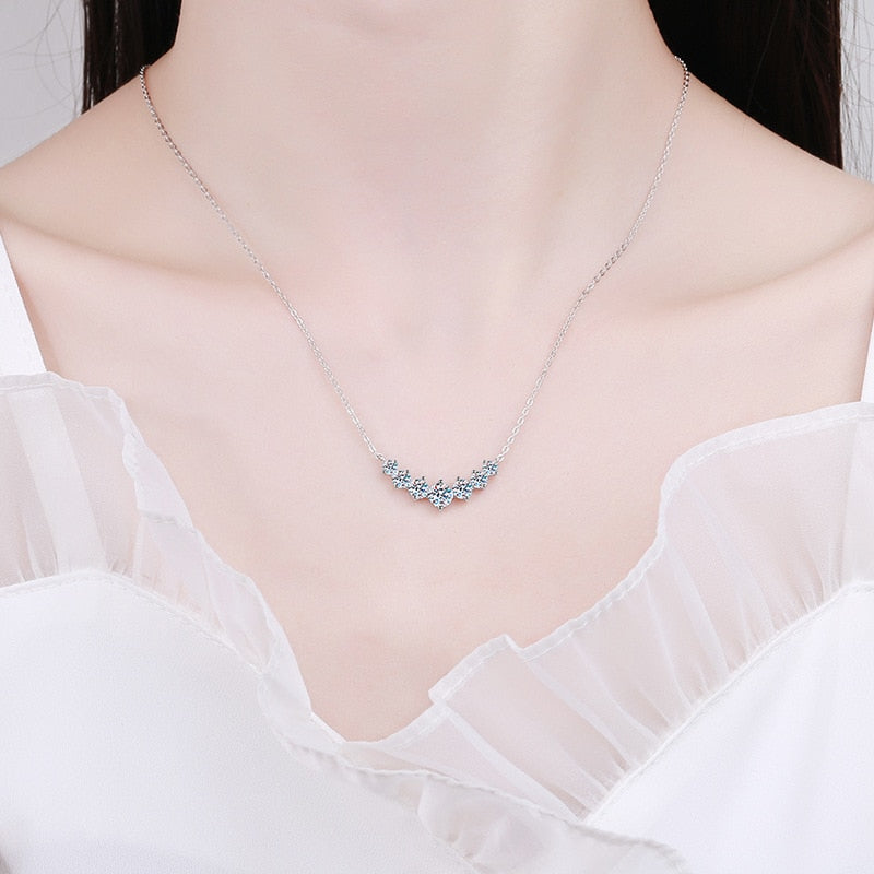 K.nobspin Moissanite Necklace For Woman Wedding Fine Jewely With