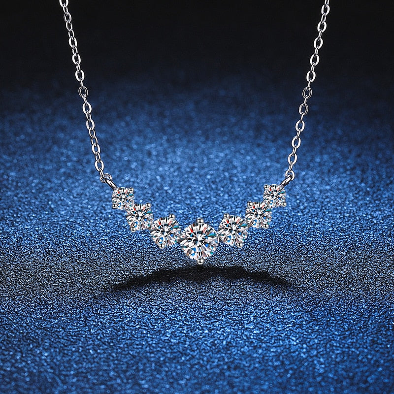 K.nobspin Moissanite Necklace For Woman Wedding Fine Jewely With