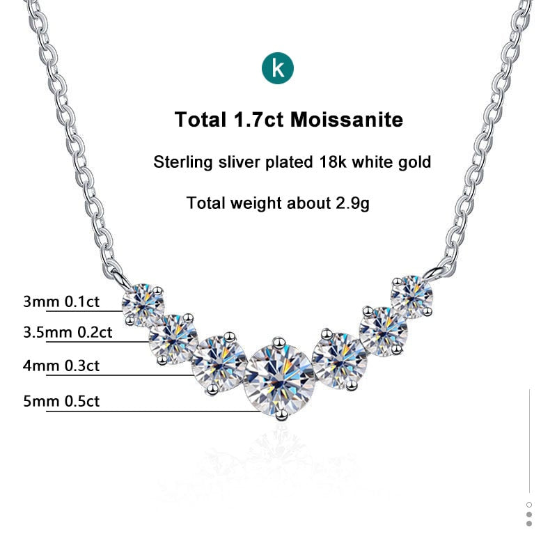 K.nobspin Moissanite Necklace For Woman Wedding Fine Jewely With