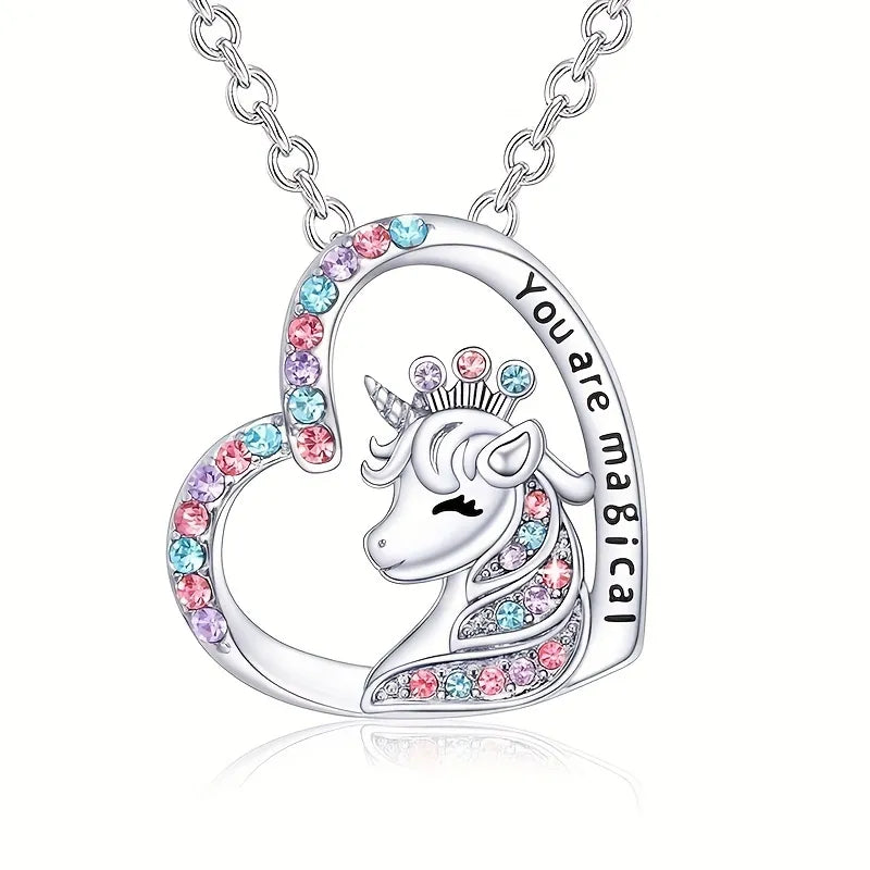 Gorgeous Unicorn Jewelry Set Cute Cartoon Style Unicorn Necklace