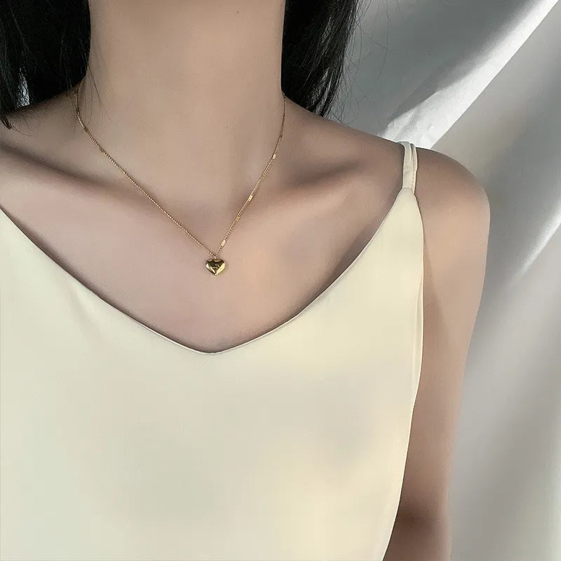 Summer Style Stainless Steel Love Necklace Clavicle Chain 18K Gold