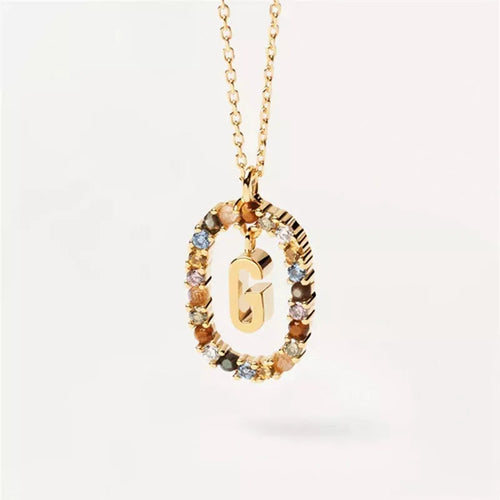 26 English Letters Pendant Necklace Zircon Fashion A - Z Initial M S C
