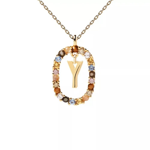 26 English Letters Pendant Necklace Zircon Fashion A - Z Initial M S C