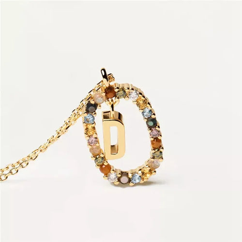 26 English Letters Pendant Necklace Zircon Fashion A - Z Initial M S C