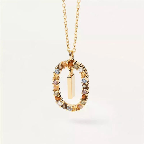 26 English Letters Pendant Necklace Zircon Fashion A - Z Initial M S C