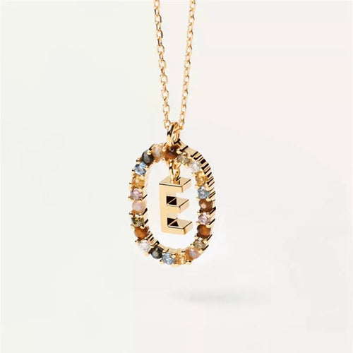 26 English Letters Pendant Necklace Zircon Fashion A - Z Initial M S C