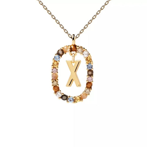 26 English Letters Pendant Necklace Zircon Fashion A - Z Initial M S C