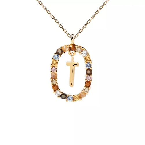 26 English Letters Pendant Necklace Zircon Fashion A - Z Initial M S C