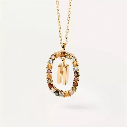 26 English Letters Pendant Necklace Zircon Fashion A - Z Initial M S C