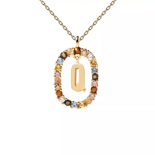 26 English Letters Pendant Necklace Zircon Fashion A - Z Initial M S C