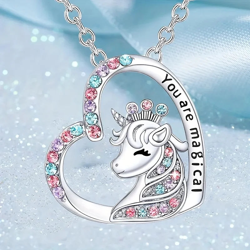 Gorgeous Unicorn Jewelry Set Cute Cartoon Style Unicorn Necklace