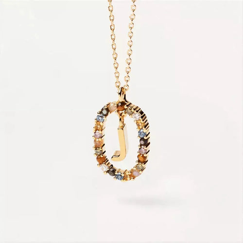 26 English Letters Pendant Necklace Zircon Fashion A - Z Initial M S C
