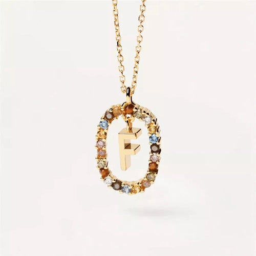 26 English Letters Pendant Necklace Zircon Fashion A - Z Initial M S C