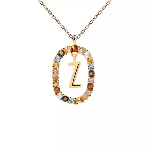 26 English Letters Pendant Necklace Zircon Fashion A - Z Initial M S C