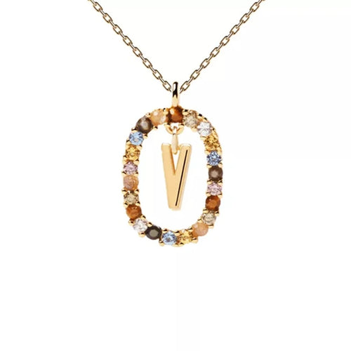 26 English Letters Pendant Necklace Zircon Fashion A - Z Initial M S C
