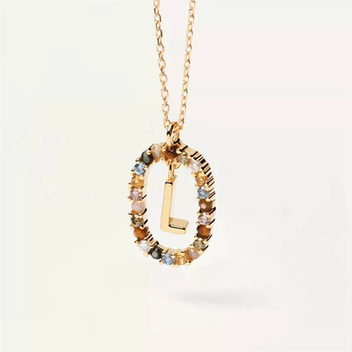 26 English Letters Pendant Necklace Zircon Fashion A - Z Initial M S C