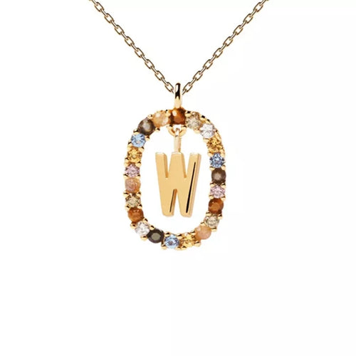 26 English Letters Pendant Necklace Zircon Fashion A - Z Initial M S C